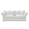 Ausziehbares 3-/4-Sitzer-Sofa aus Baumwolle, elfenbein